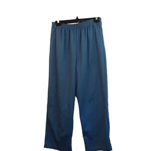 Womens Blue Elastic Waist Pull On Casual‎ Trousers Comfy Pants